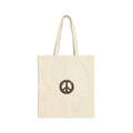 Peace Sign Canvas Tote Bag — Minimal Eco-Friendly Grocery & Market Tote