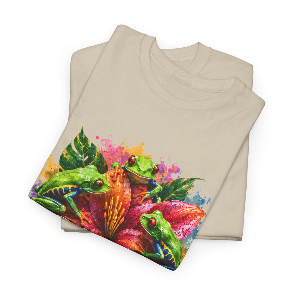 Bloom Where You're Planted Floral T-Shirt — Colorful Garden Graphic Tee. Tree Frogs t-shirt
