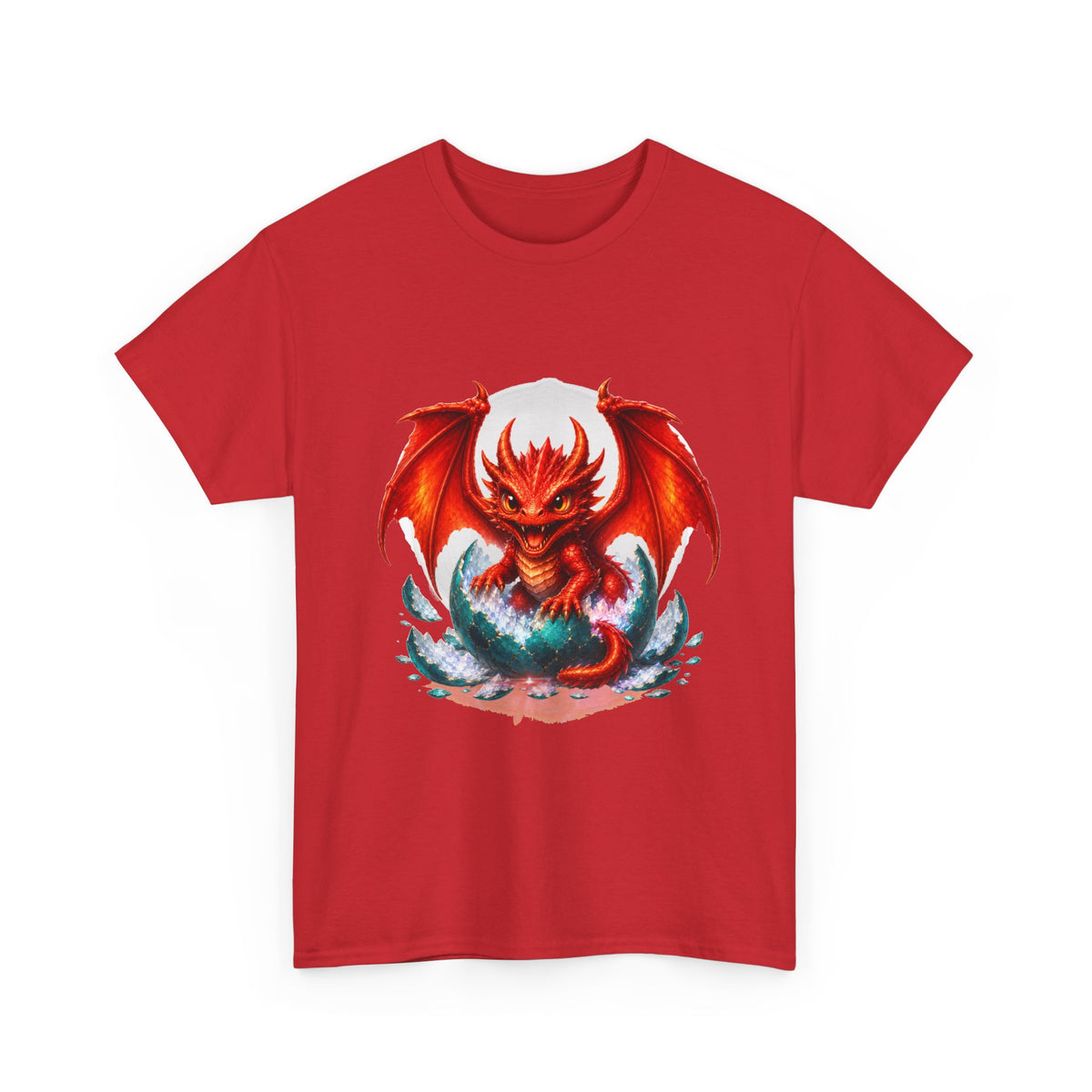 Dragon Hatchling T-Shirt — Cute Red Dragon Hatching Design