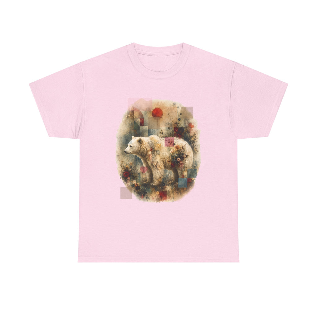 Polar Bear Floral Tee — Watercolor Wildlife Graphic T-Shirt