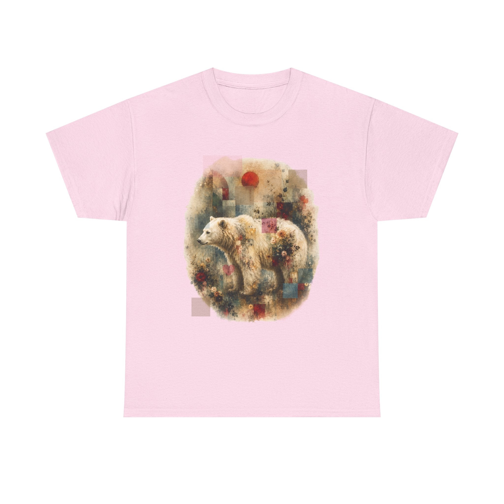 Polar Bear Floral Tee — Watercolor Wildlife Graphic T-Shirt