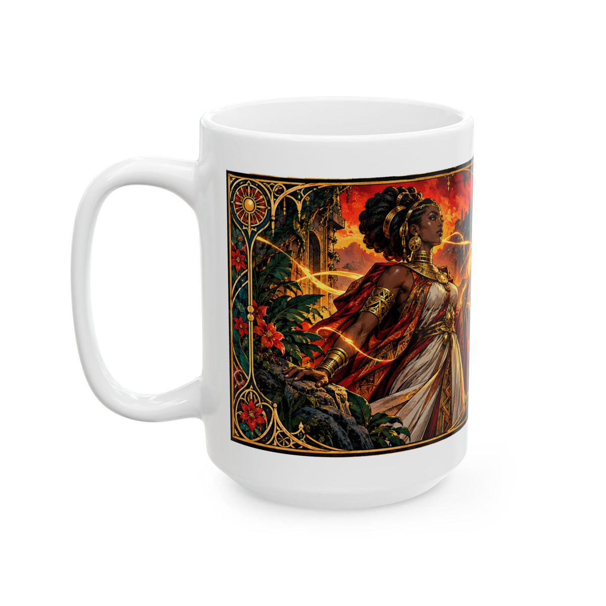 Afrocentric Coffee Mug – Black Art Mug with Empowering African American Artwork – Melanin Gift – Black Culture Home Decor