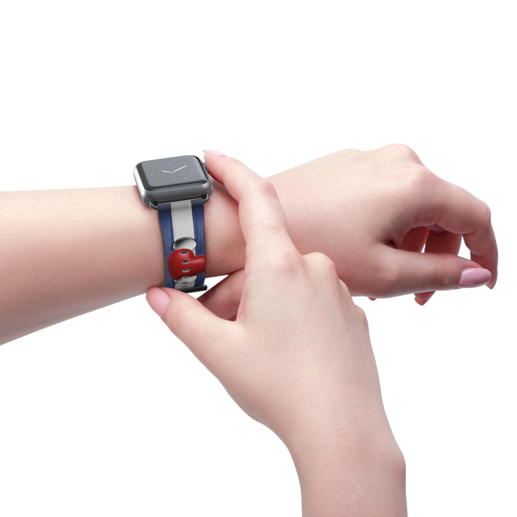 Watch Band — Blue Stripes with Water Droplets Smartwatch Band