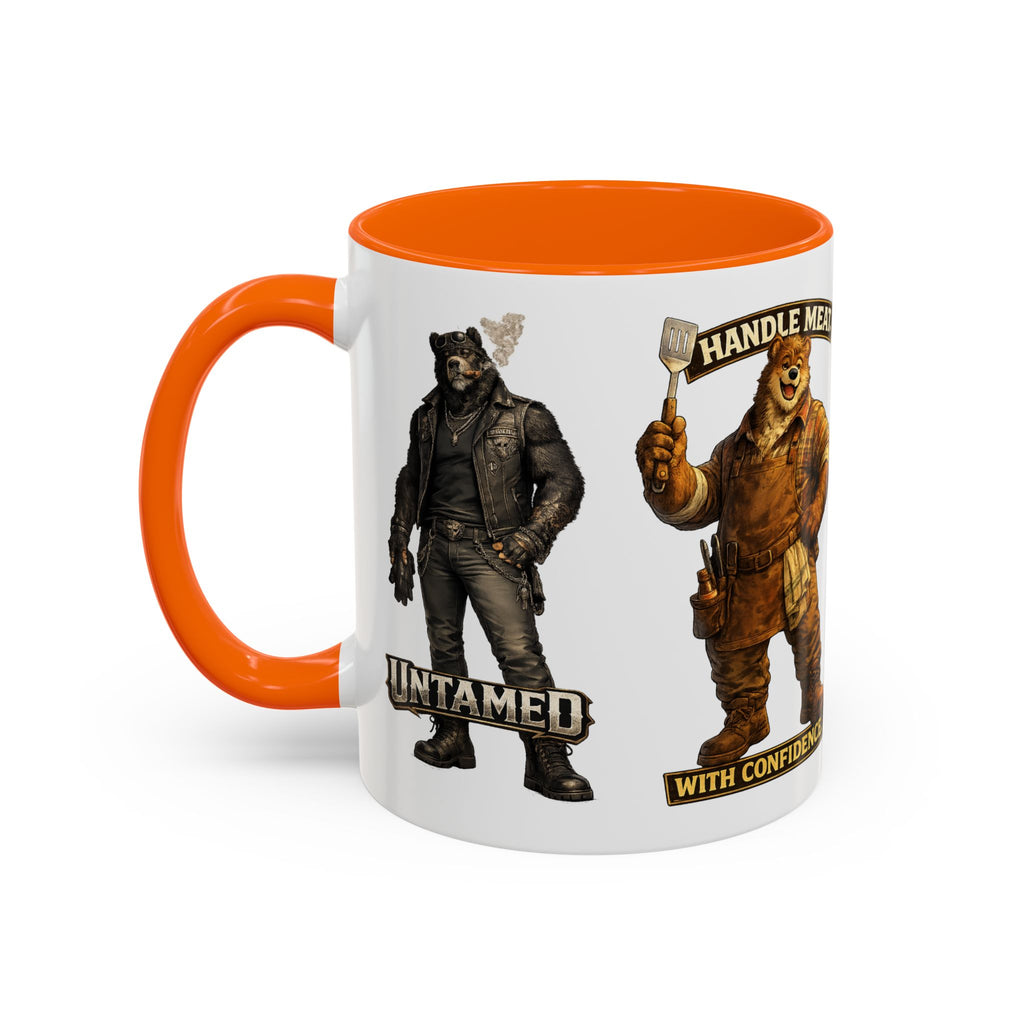 Handy Bear Mechanics Coffee Mug — "I Fix Things, Want a Tune-Up?" Accent Ceramic Mug