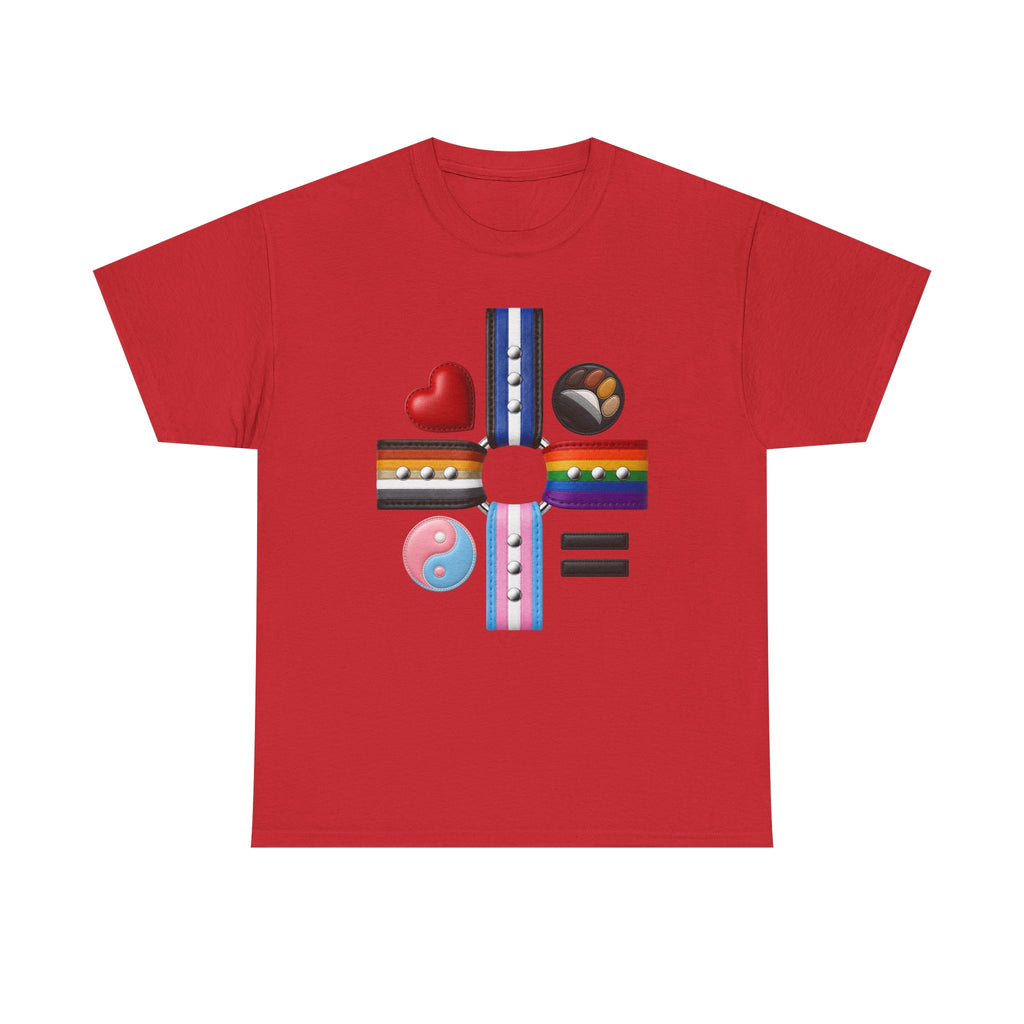 Equality Love Pride T-Shirt — Inclusive LGBTQ+ Flag Heart Design