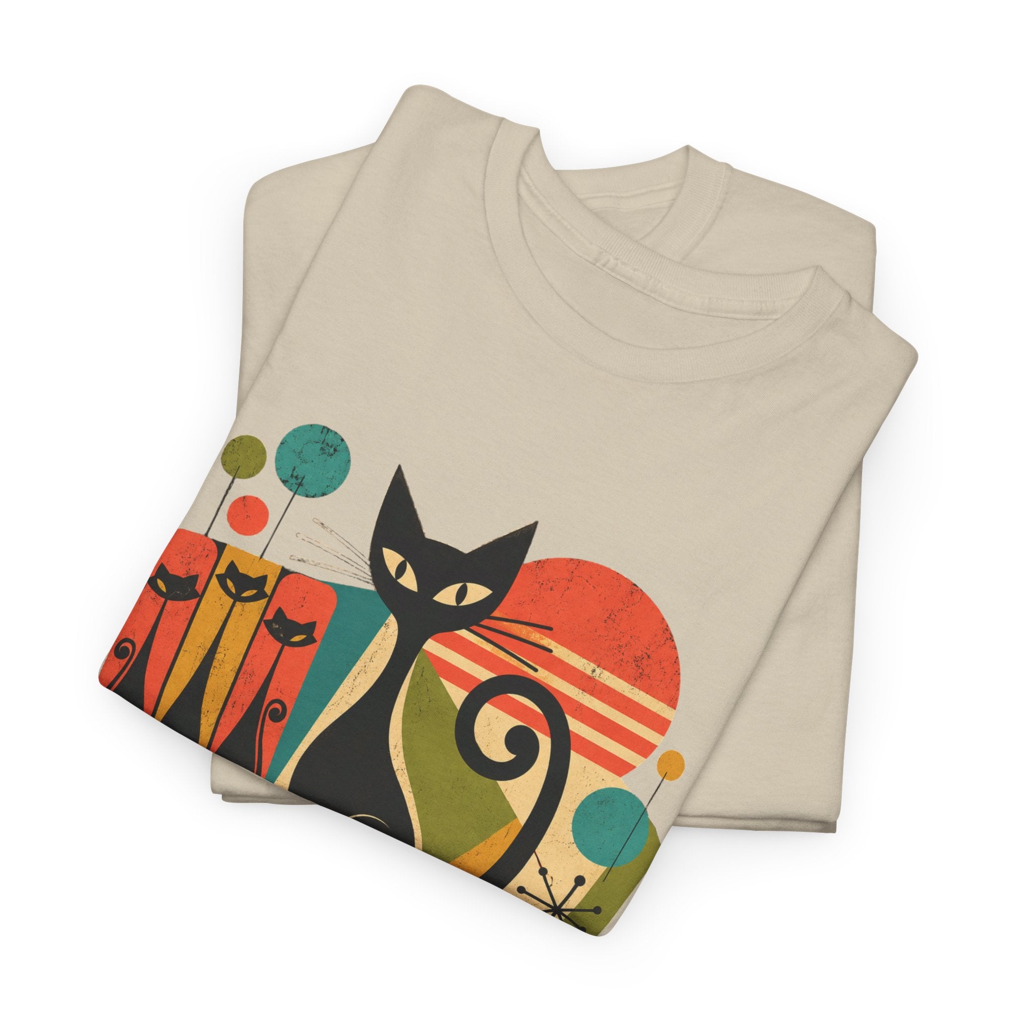 Cat T-Shirt — Whisker Goals Retro Graphic Tee. Best Mod Tangent Cat t-shirt