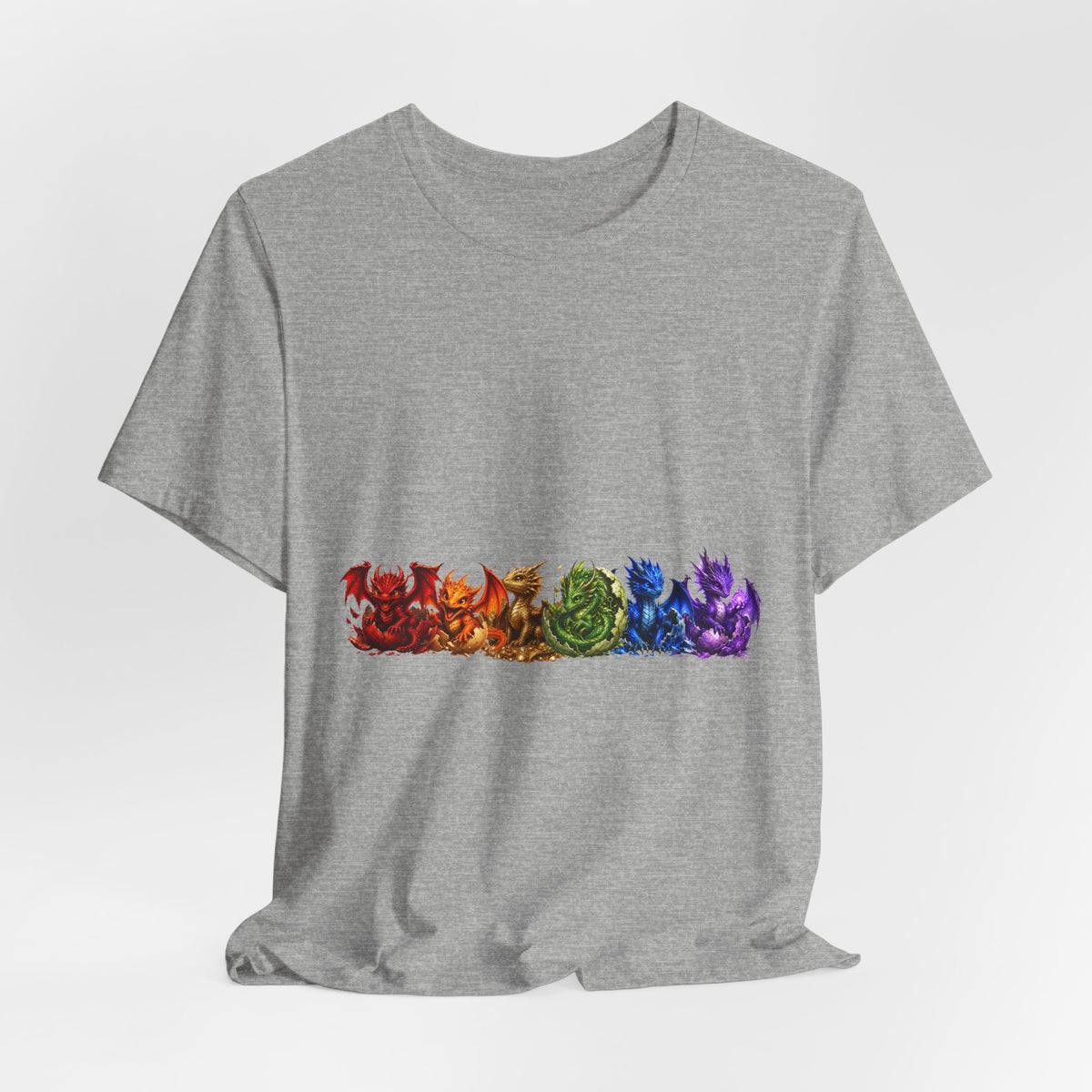 Rainbow Dragon Line Art T-Shirt