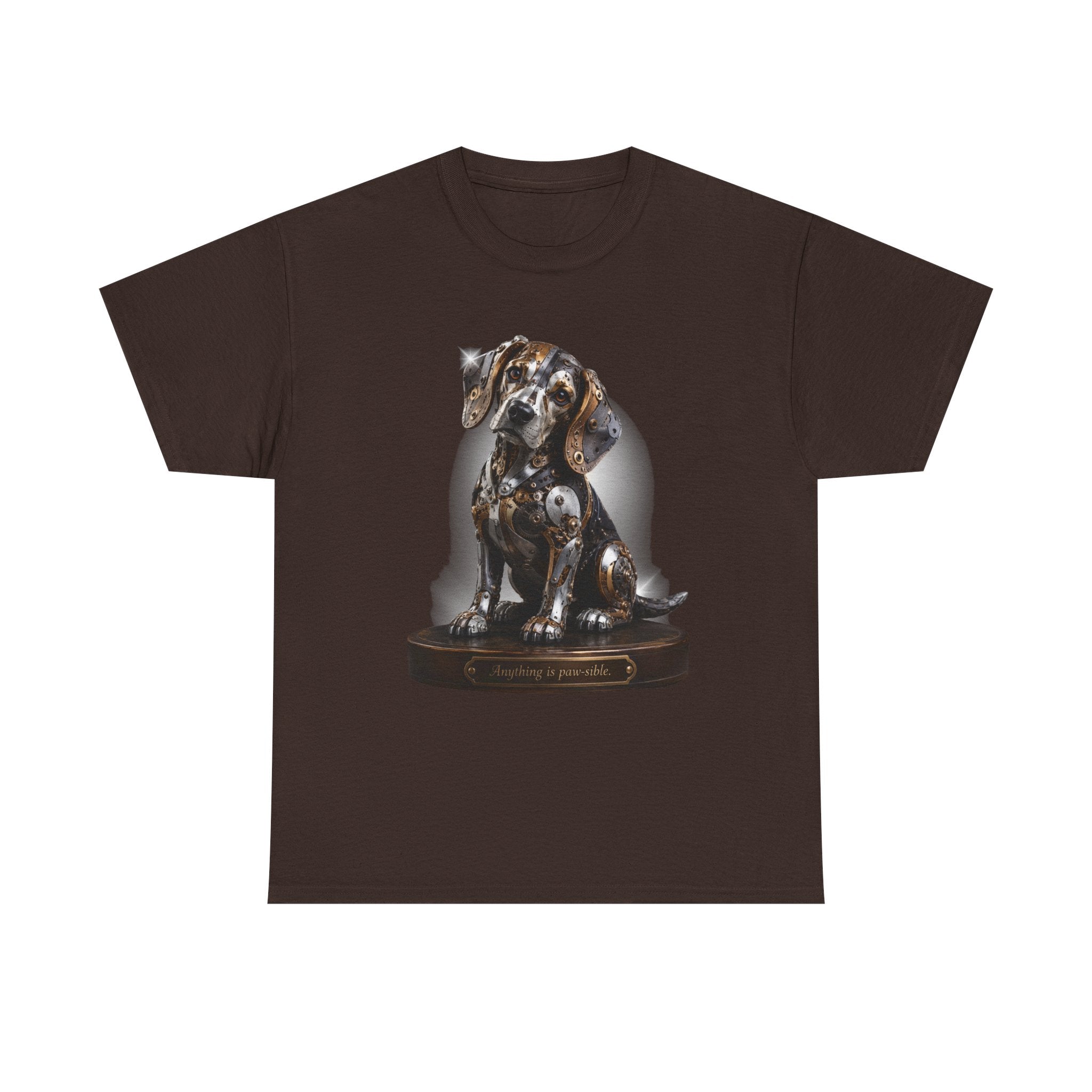 Beagle Tee – Cute Sitting Puppy Graphic T-Shirt. Beagle Puppy sitting on a trophy stand.