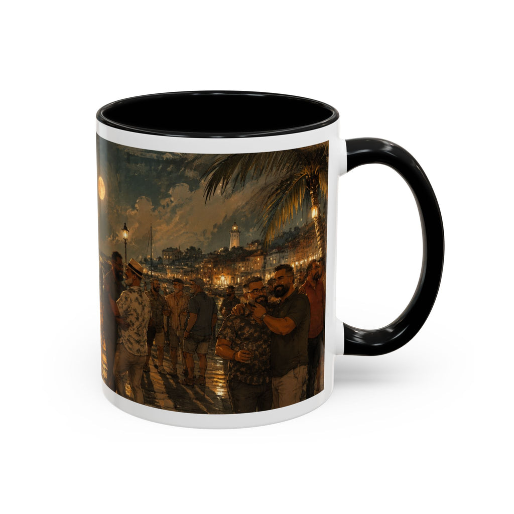 Tropical Night Market Coffee Mug — Moonlit Street Scene Accent Mug (11/15oz) This is a Bear community Bear event coffee Mug.