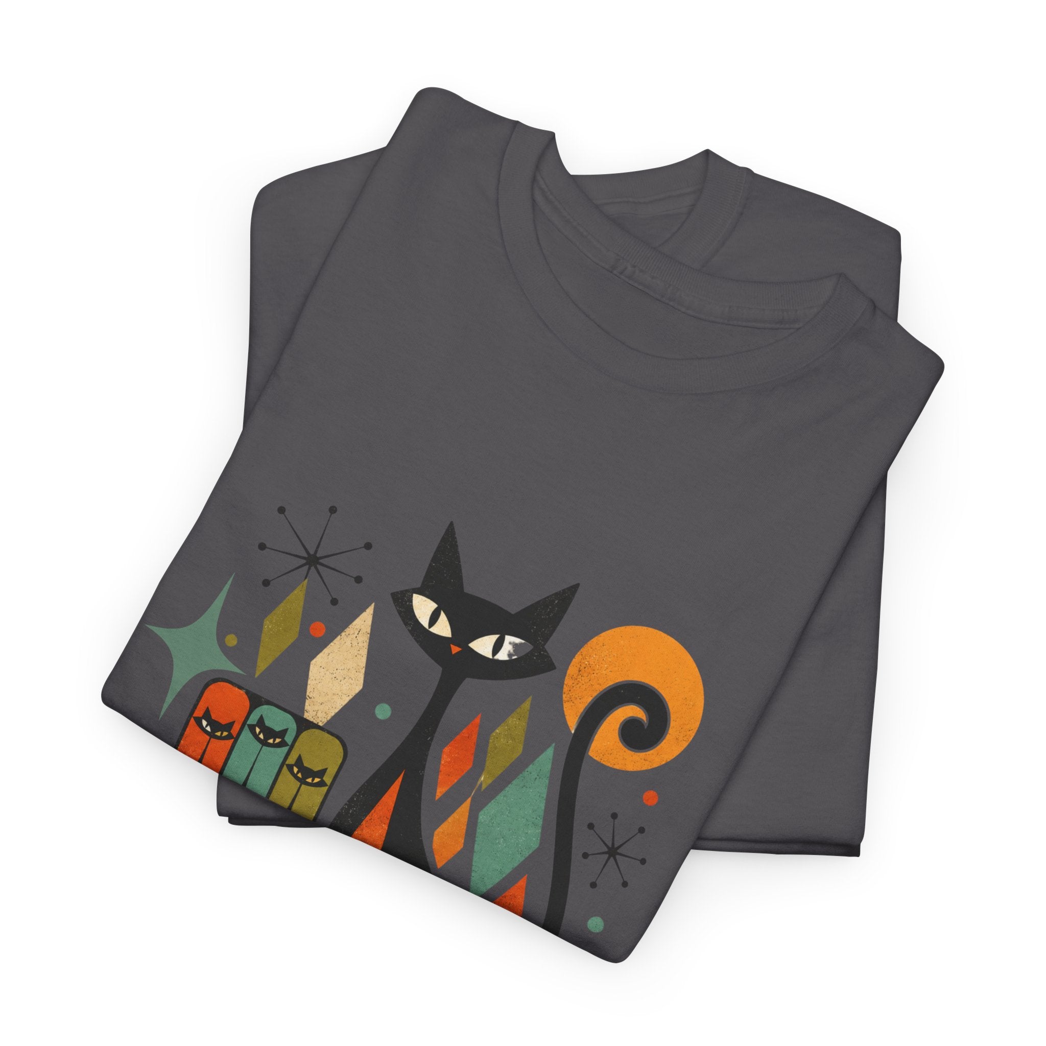 Cat T-Shirt — "Cattitude Over Everything" Retro Mid-Century Cat Tee