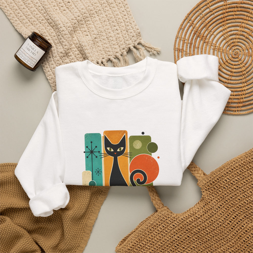 Meowdel Citizen Sweatshirt — Retro Cat Graphic Crewneck