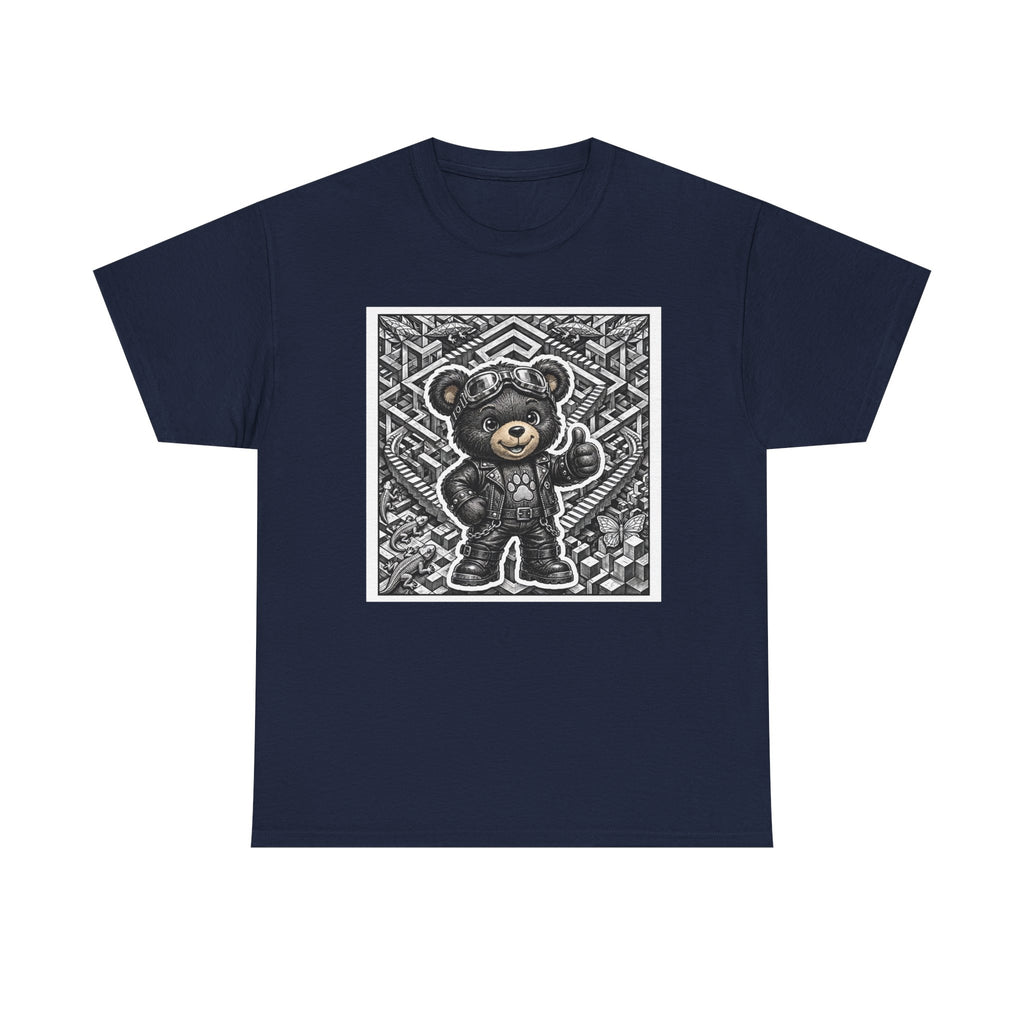 Bear Graphic T-Shirt — Streetwear Teddy Bear Design. Geometric puzzle bear shirt