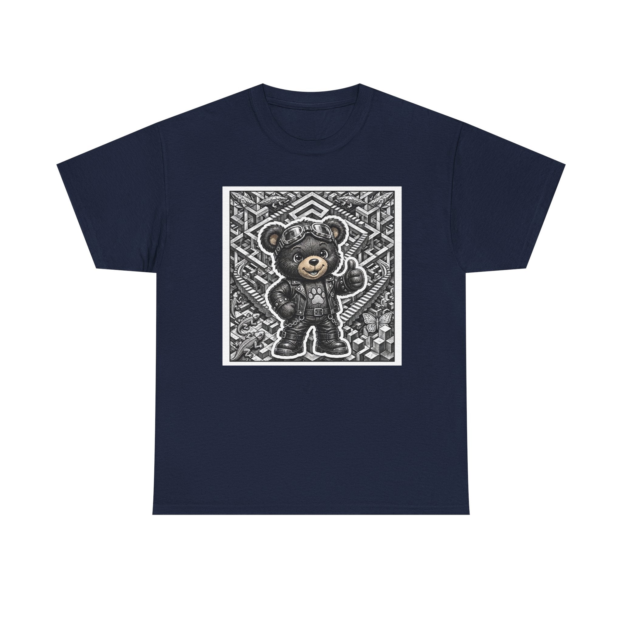 Bear Graphic T-Shirt — Streetwear Teddy Bear Design. Geometric puzzle bear shirt