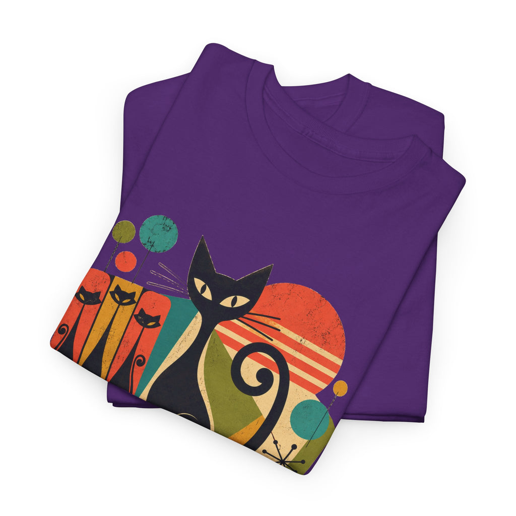 Cat T-Shirt — Whisker Goals Retro Graphic Tee. Best Mod Tangent Cat t-shirt