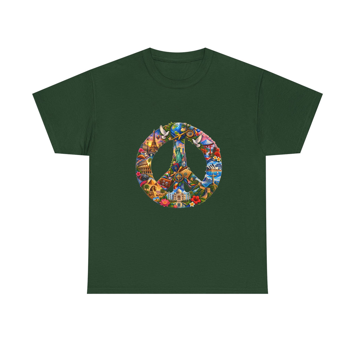 Peace Sign Graphic Tee — Colorful Psychedelic Peace Symbol T-Shirt. World Peace shirt