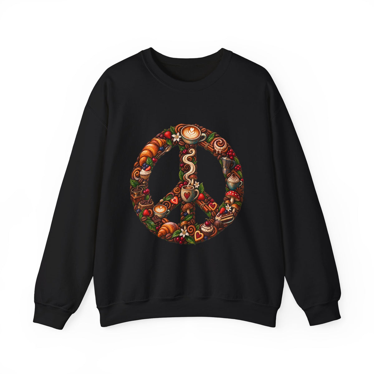 Peace Sign Floral Sweatshirt — Boho Vintage Peace Symbol Crewneck