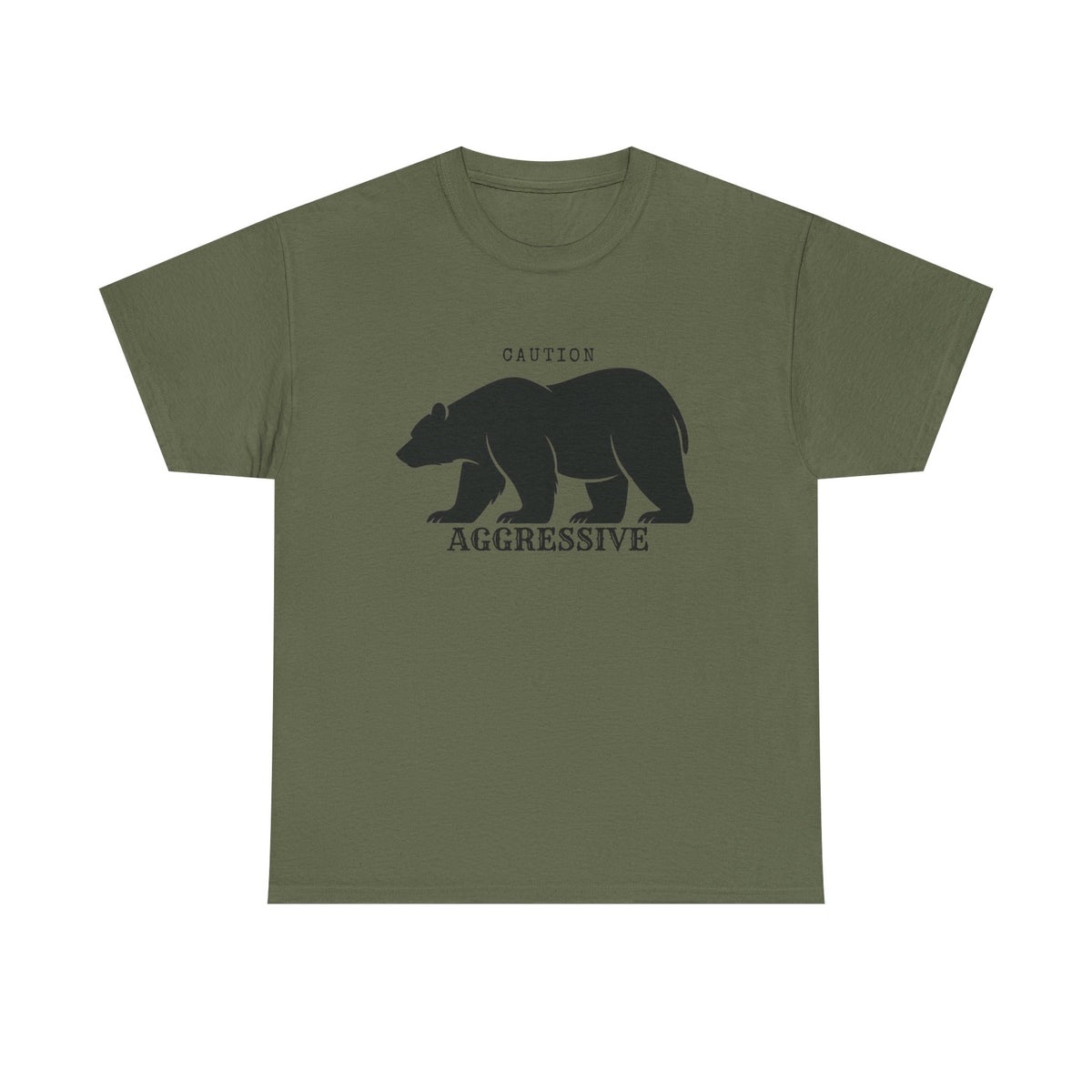 Caution Aggressive Bear T-Shirt — Graphic Warning Tee