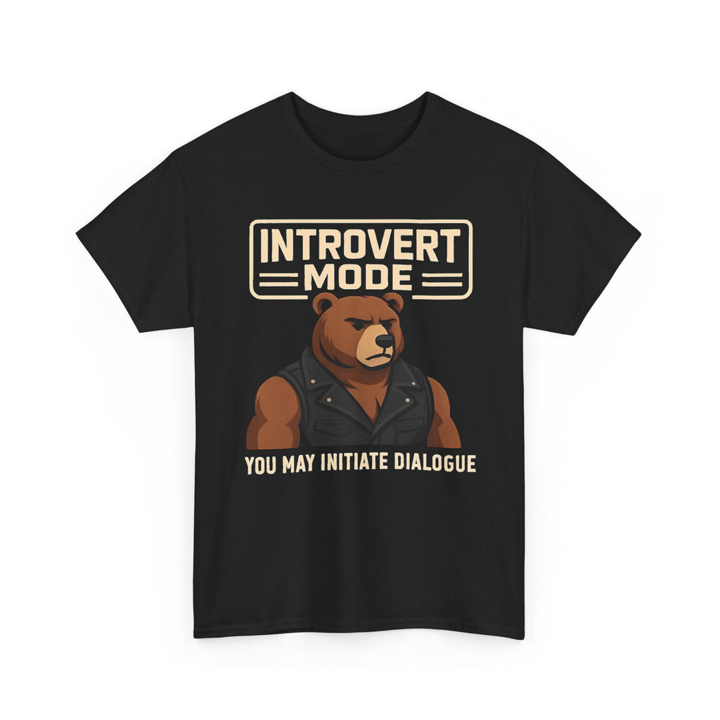 Introvert Bear T-Shirt — 'Please Start the Conversation' Graphic Tee