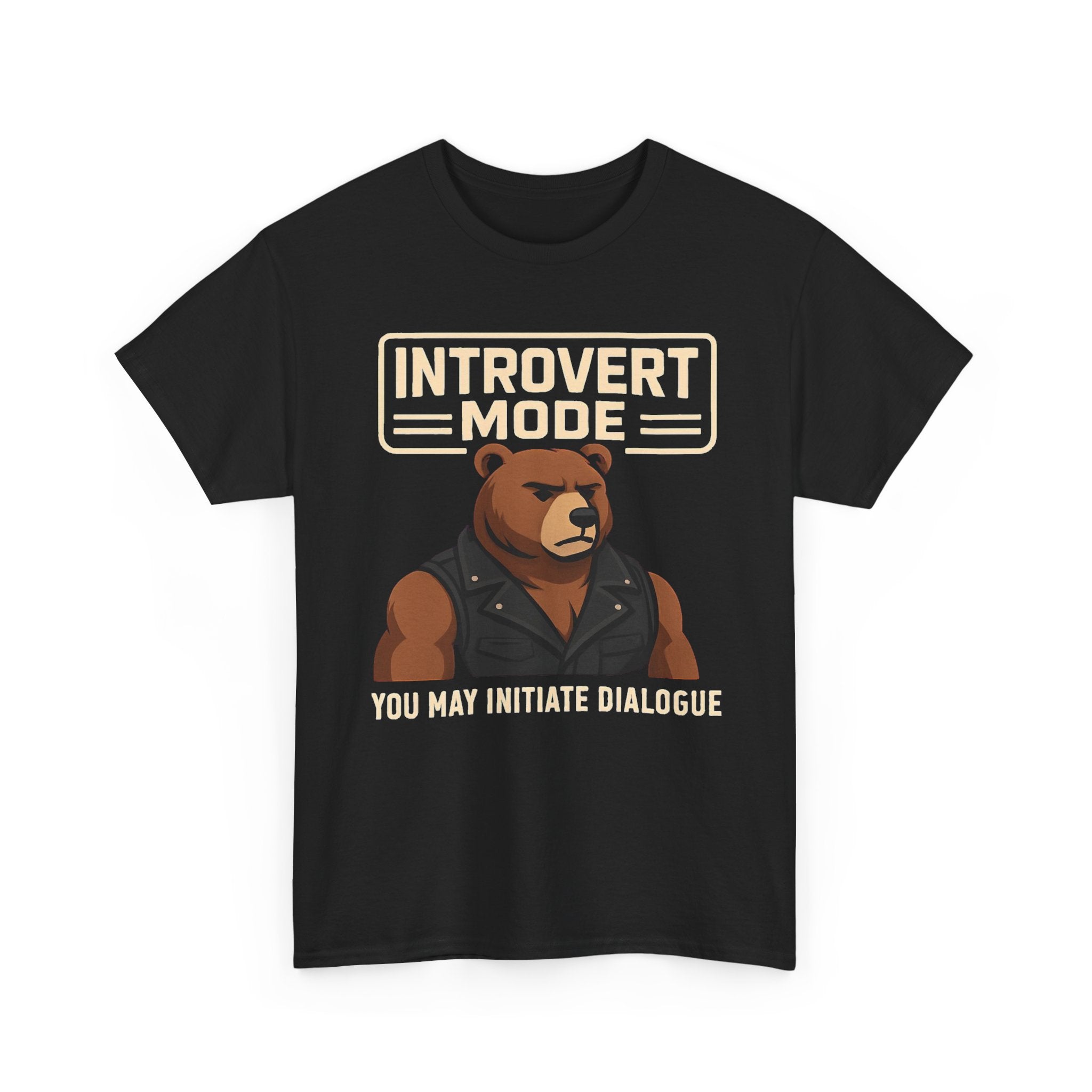 Introvert Bear T-Shirt — 'Please Start the Conversation' Graphic Tee
