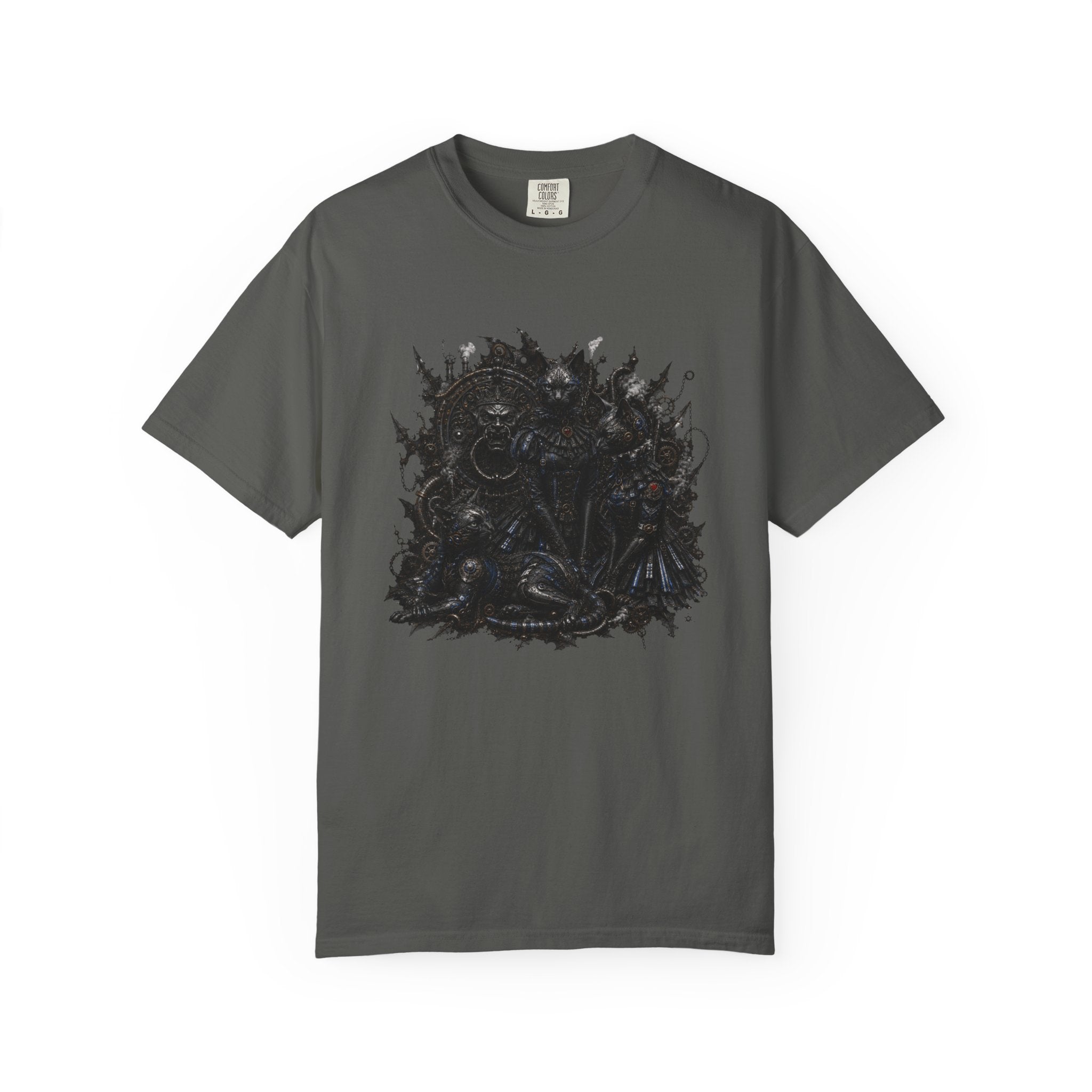 Floral Noir Graphic T-Shirt. Temple Cats. Cat people shirt. IYKYK shirt. Black cats. Steampunk cats shirt. Gothis Cats t-shirt.