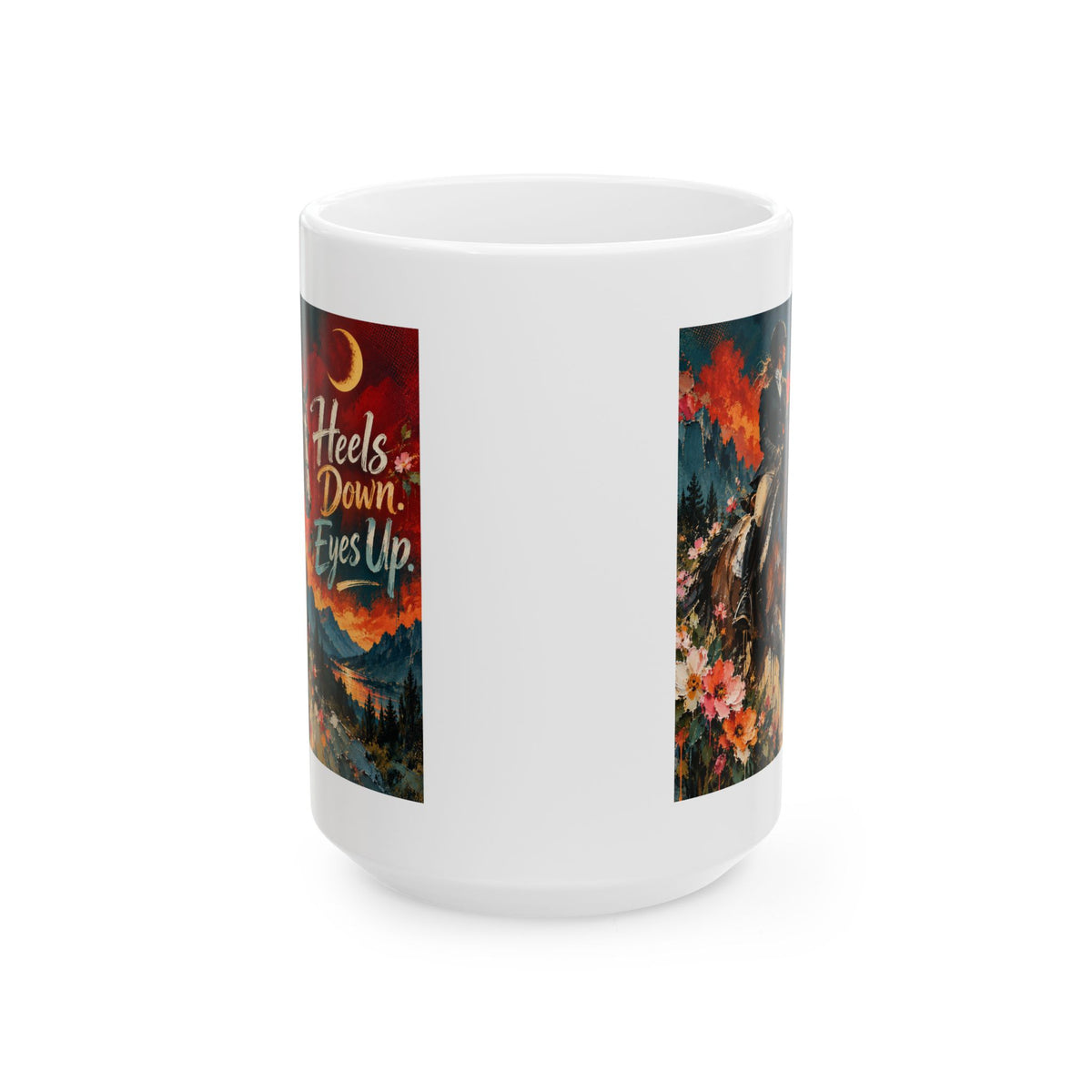 Horse Lover Coffee Mug – Equestrian Art Mug with Jewel Tone Horse Painting