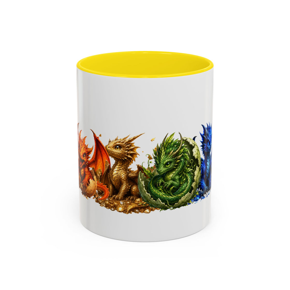 Dragon Element Accent Coffee Mug — Colorful Baby Dragon Lineup (11/15oz)