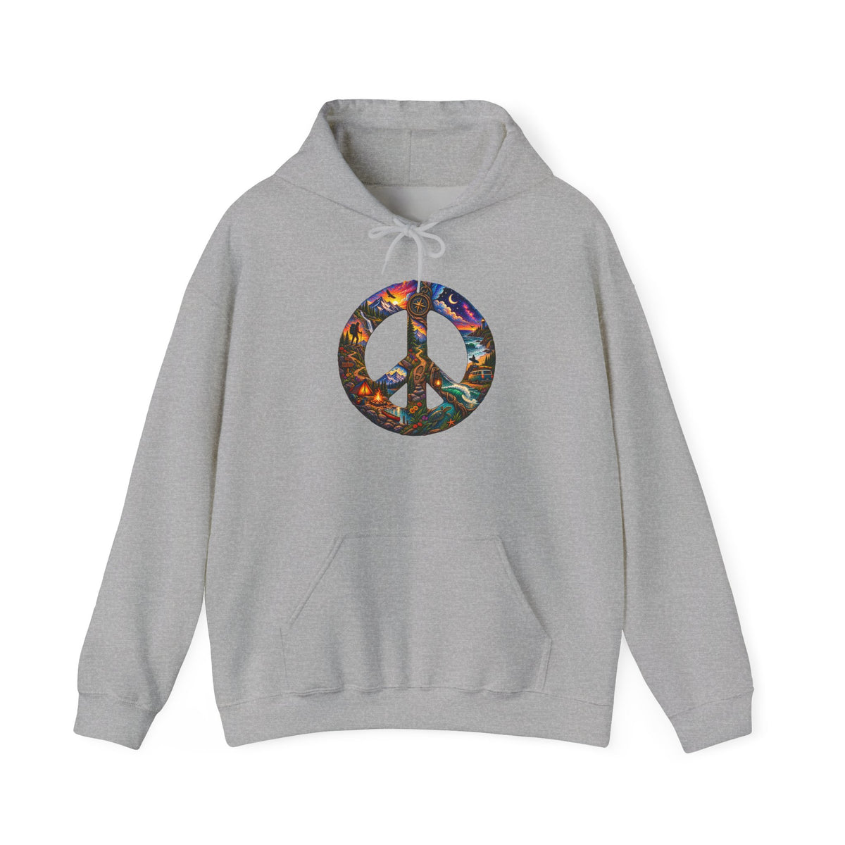 Peace Sign Hoodie — Colorful Floral Psychedelic Peace Symbol Sweatshirt