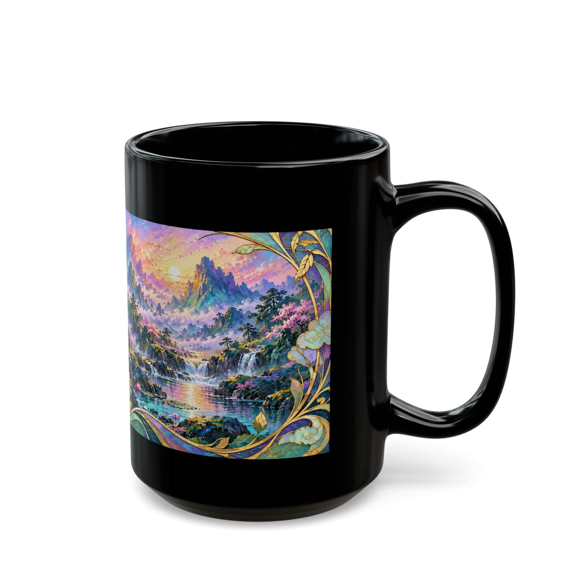 Panda Mug – Asian-Inspired Art Nouveau Panda Bear Coffee Cup, Bamboo Nature Gift