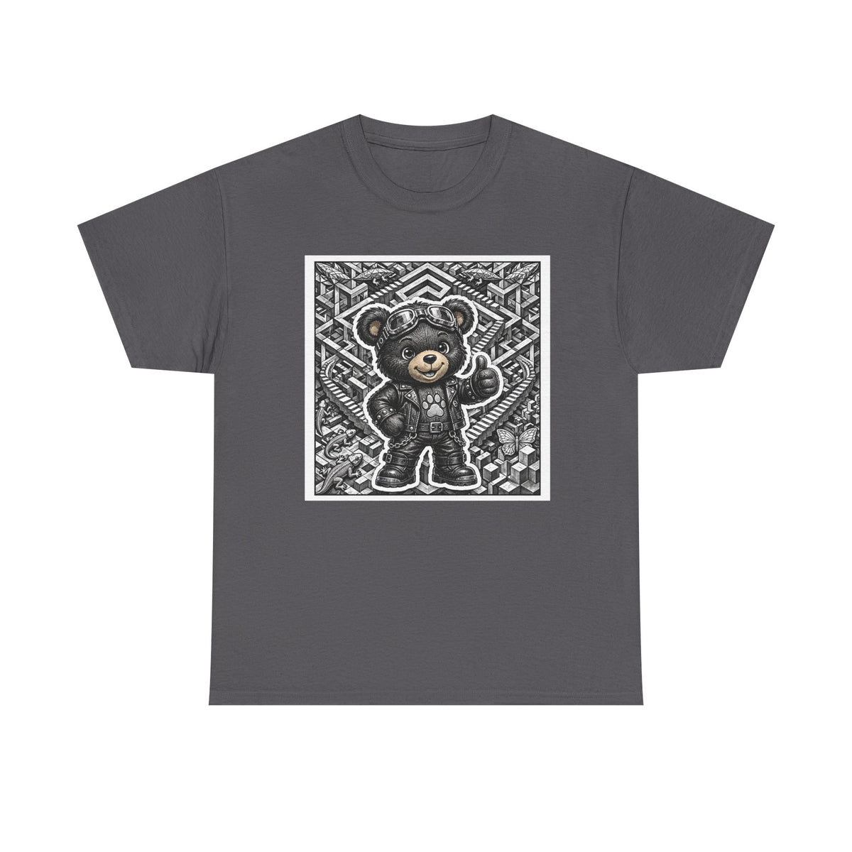 Bear Graphic T-Shirt — Streetwear Teddy Bear Design. Geometric puzzle bear shirt
