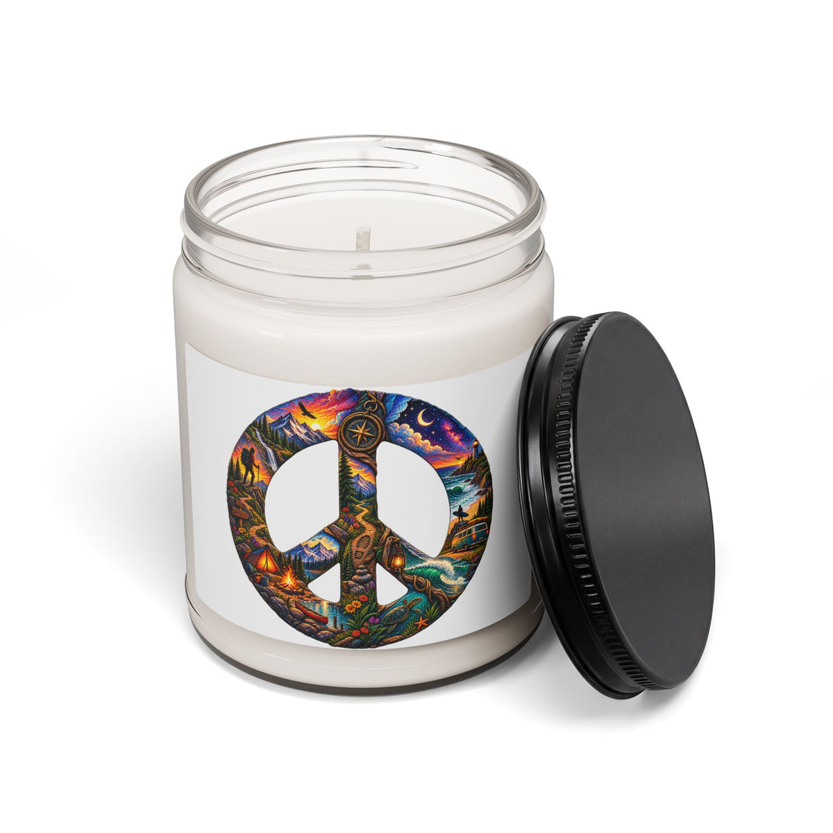 9oz Soy Candle — Peace Sign Nature Art Scented Candle