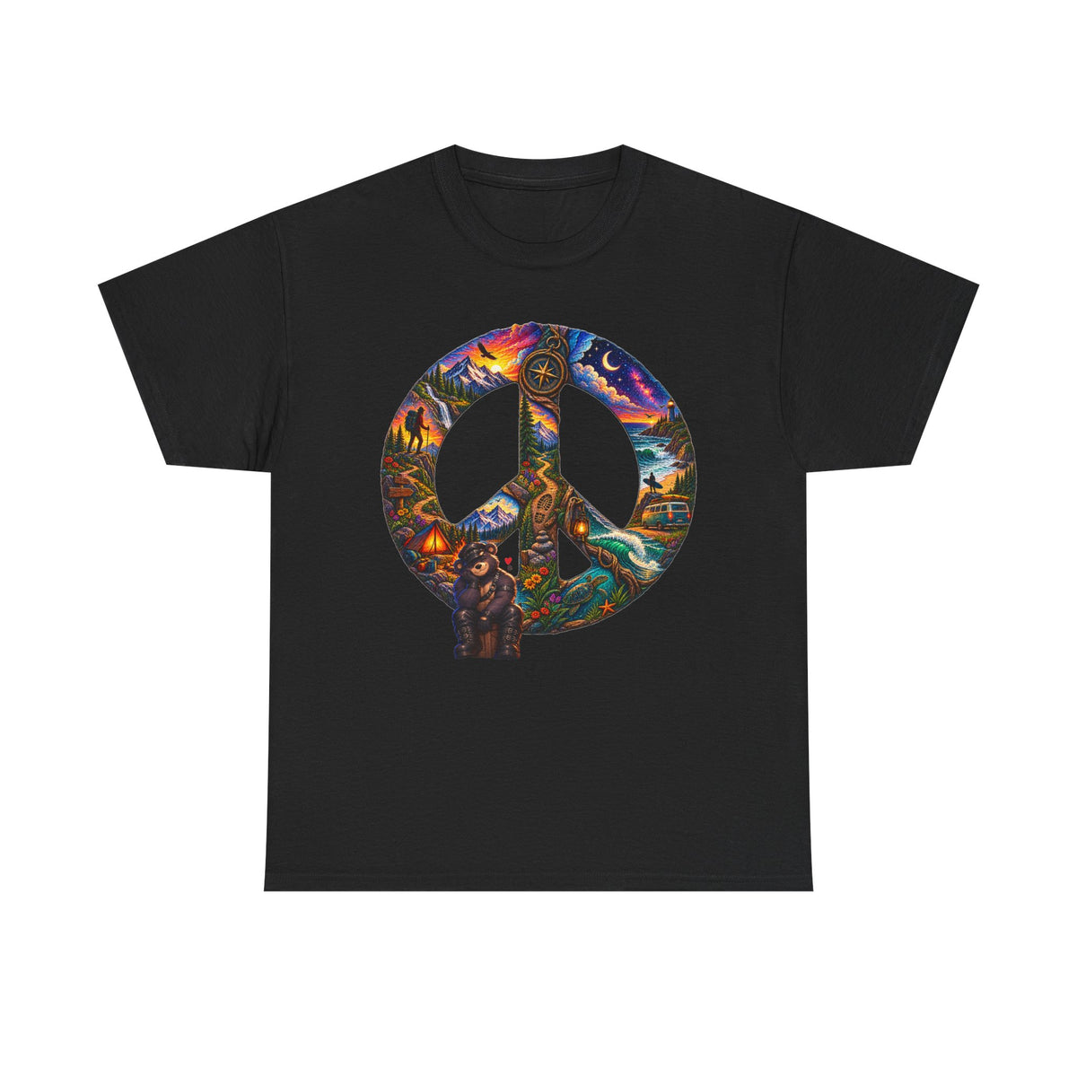 Peace Sign T‑Shirt — Psychedelic Nature Peace Symbol Tee