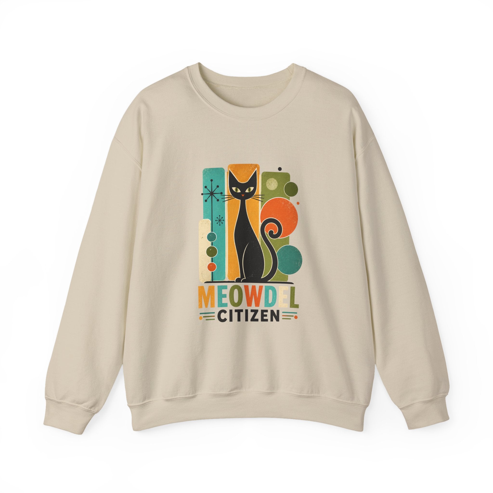 Meowdel Citizen Sweatshirt — Retro Cat Graphic Crewneck