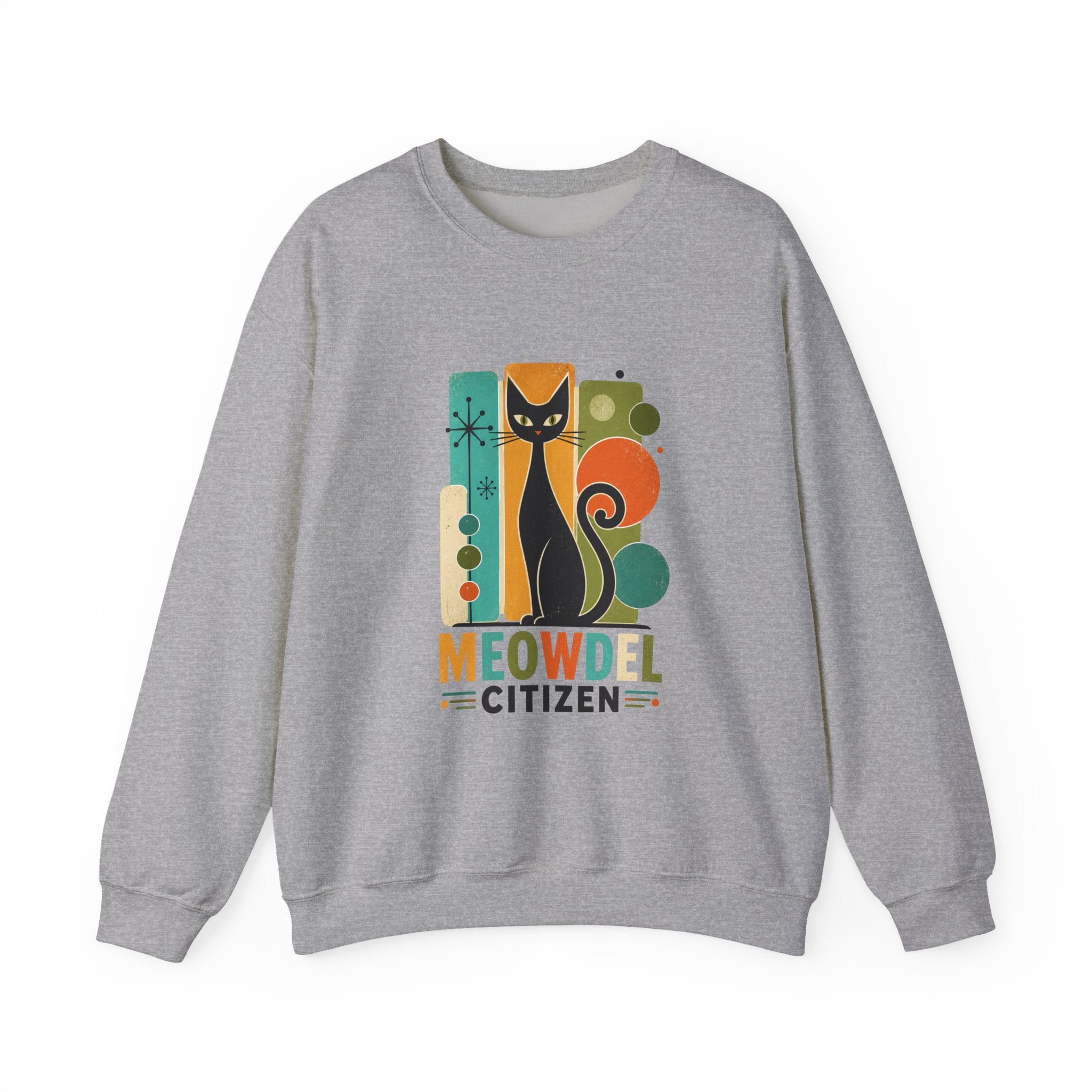 Meowdel Citizen Sweatshirt — Retro Cat Graphic Crewneck