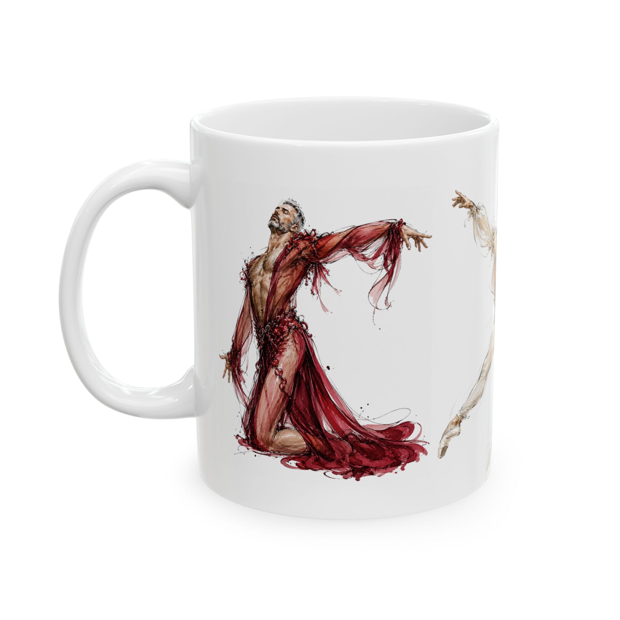 Ballet Dancers Ceramic Mug – Artistic Ballet Silhouette Coffee Cup (11oz/15oz)