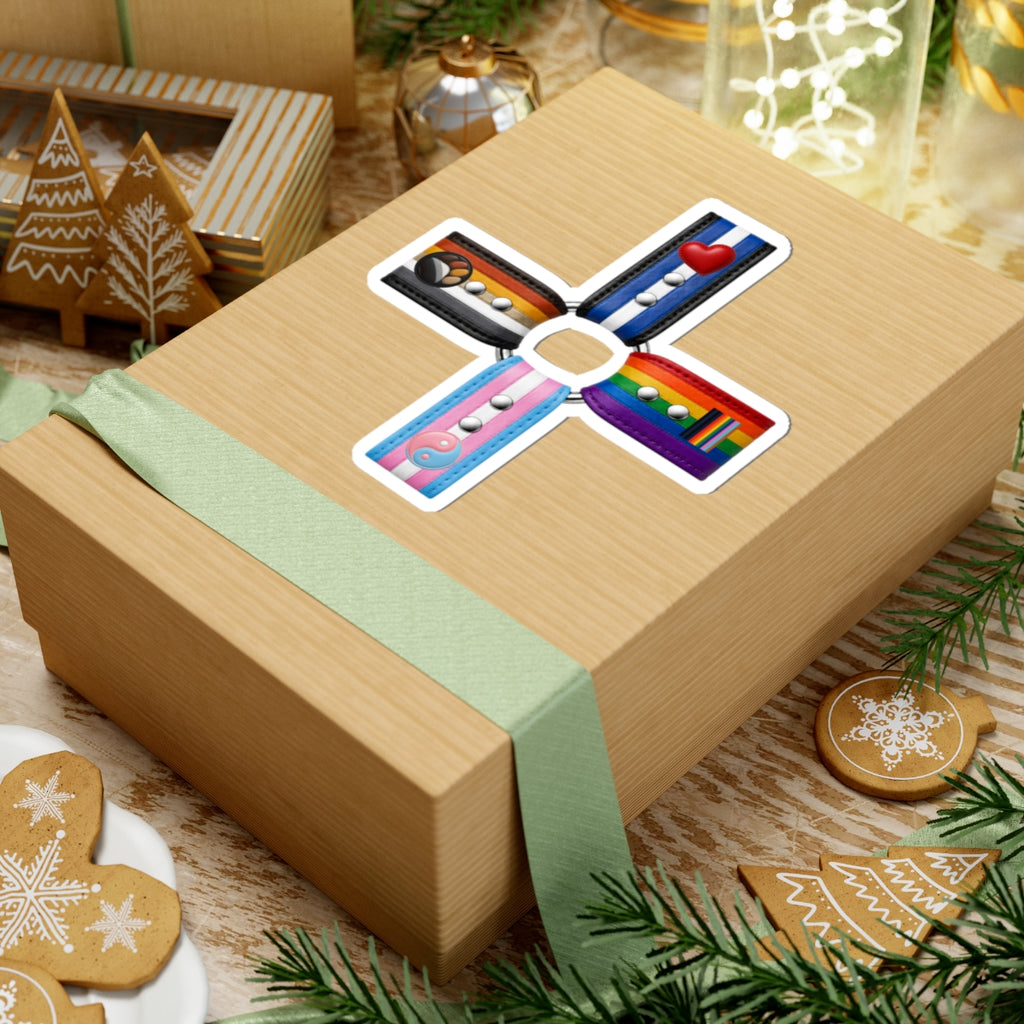 Pride Flag Cross Sticker — LGBTQA+ Inclusive Kiss-Cut Sticker Pack