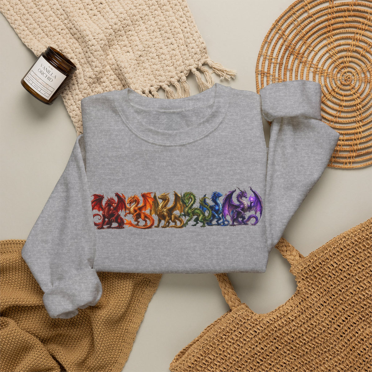 Rainbow Dragon Line Crewneck Sweatshirt