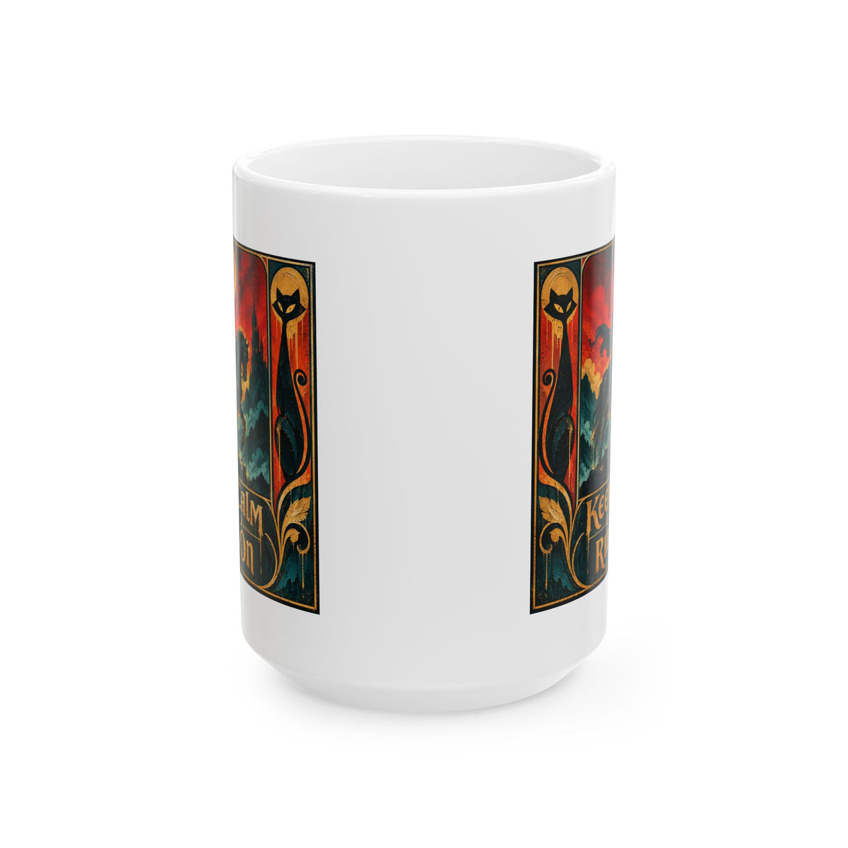 Horse Lover Coffee Mug – Equestrian Art Mug with Jewel Tone Horse Painting