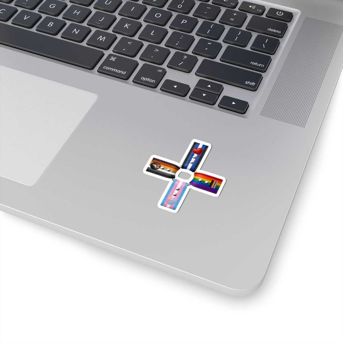 Pride Flag Cross Sticker — LGBTQA+ Inclusive Kiss-Cut Sticker Pack