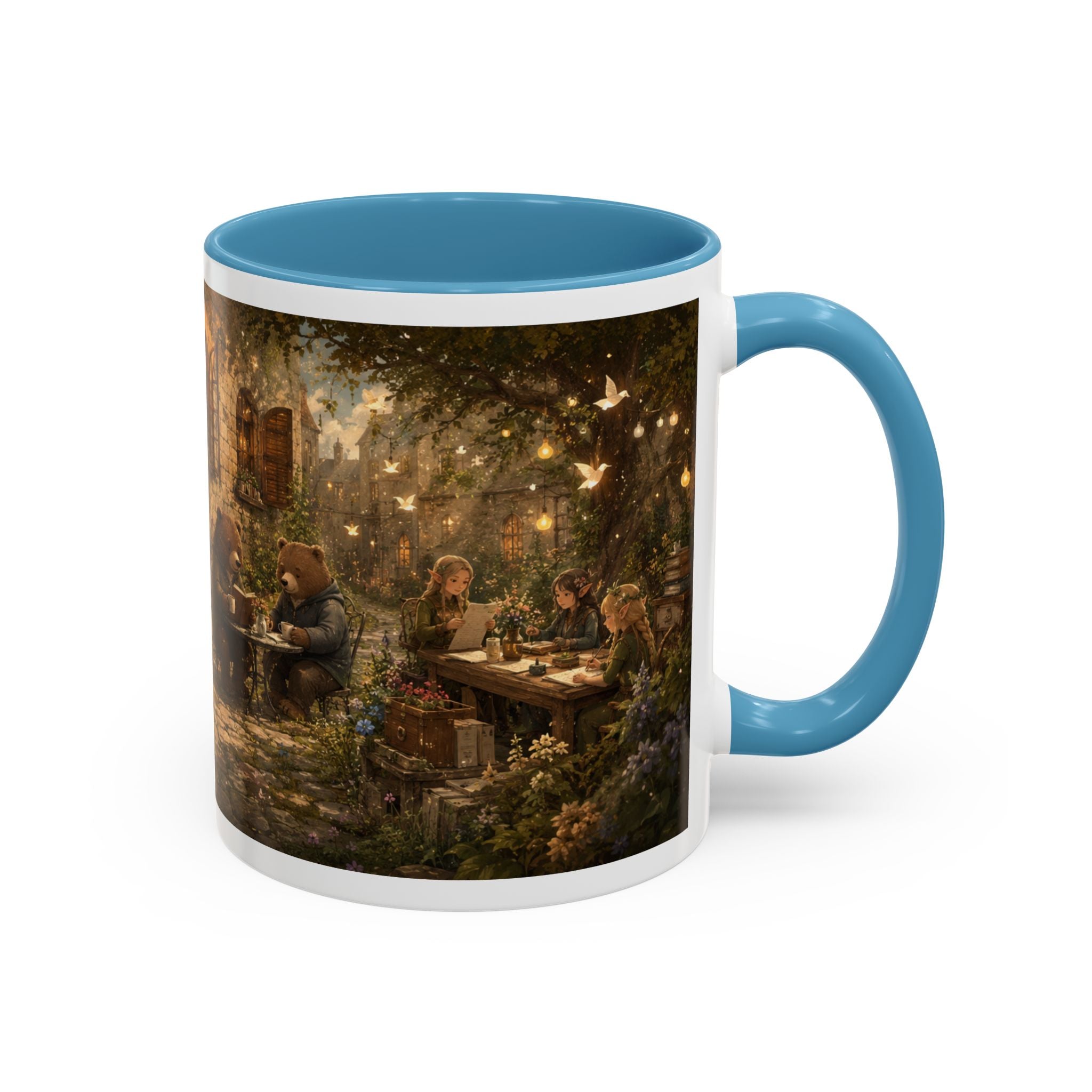 Whimsical Woodland Café Accent Coffee Mug — Cozy Fairy Tale Scene (11/15oz)