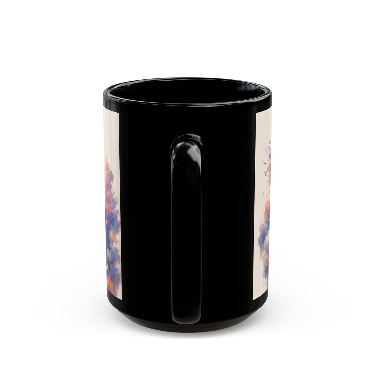 Magical Horse Nightscape Black Mug (11oz & 15oz) — Fantasy Unicorn-Like Horse Coffee Cup