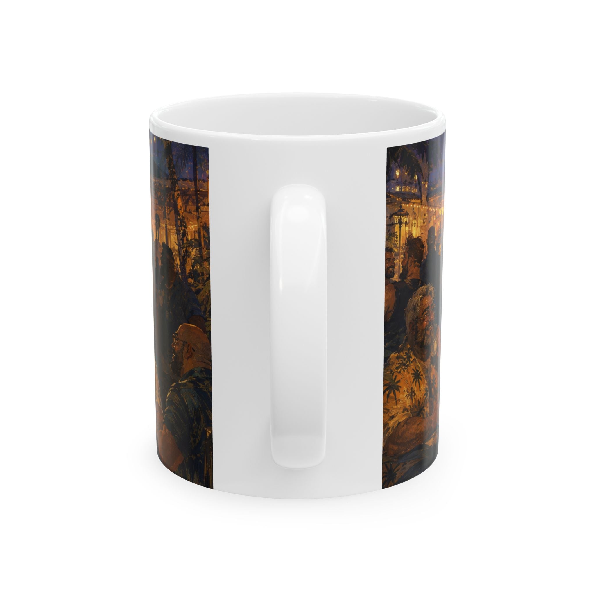 Ceramic Mug — Evening Street Festival Art Coffee Cup (11oz, 15oz)Bear Festival in the tropics