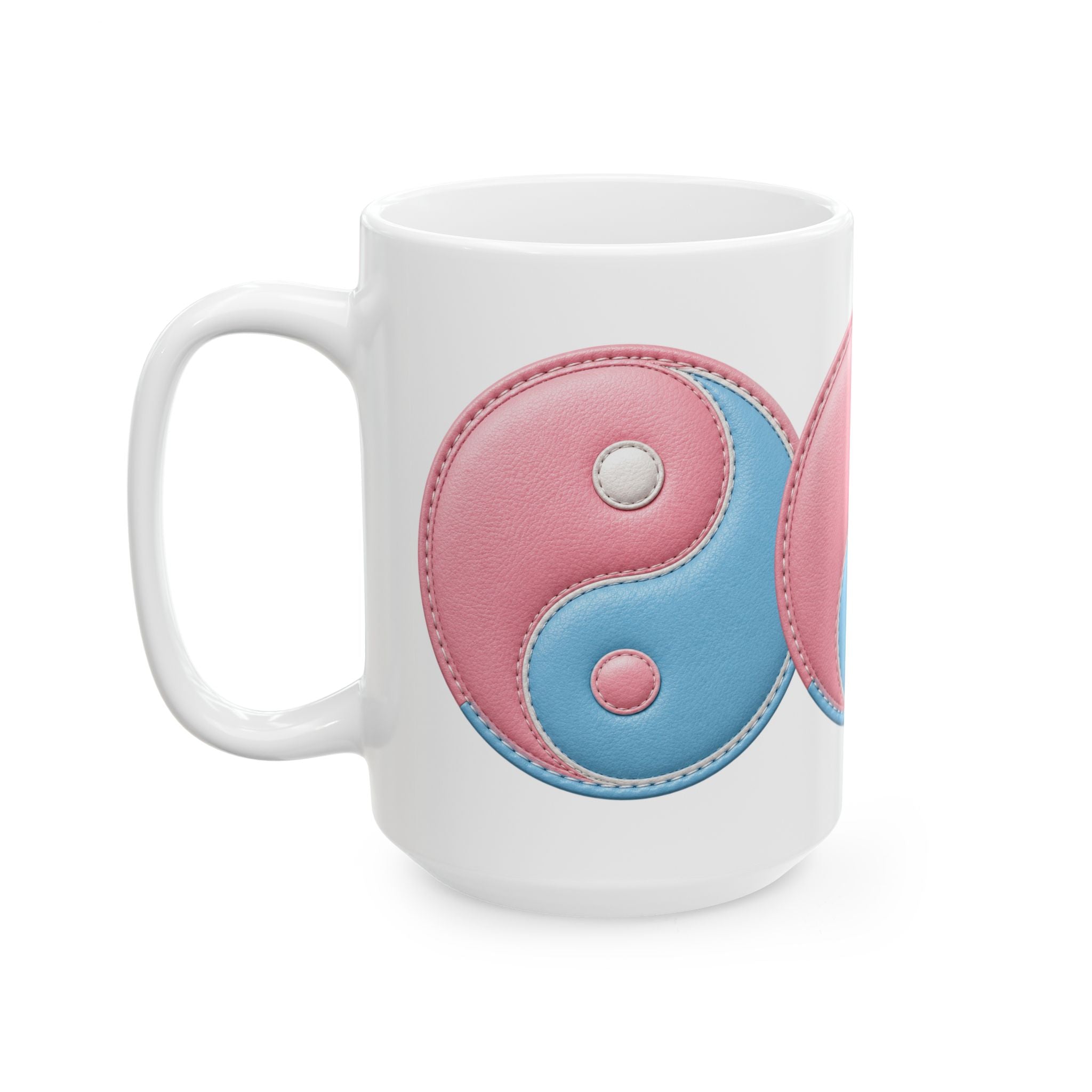 Pastel Yin Yang Ceramic Mug – Pink & Blue Harmony Coffee Cup (11oz/15oz)