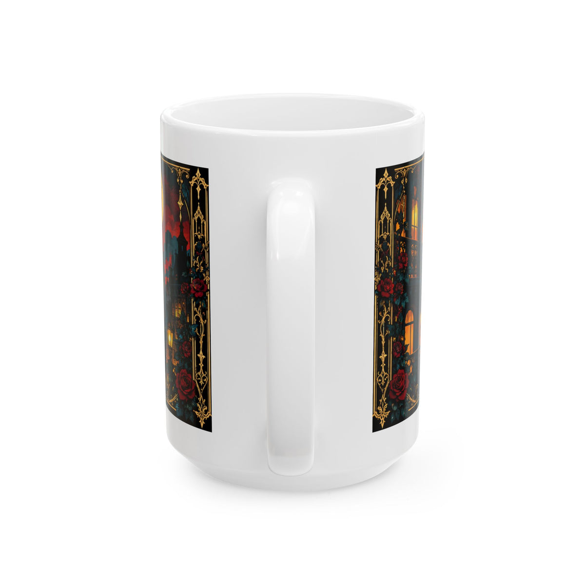 Rooted in Greatness Ceramic Mug — Rooted in Greatness Afrocentric Empowerment Mug. Inspirational Gothic Portrait Coffee Cup (11oz, 15oz)