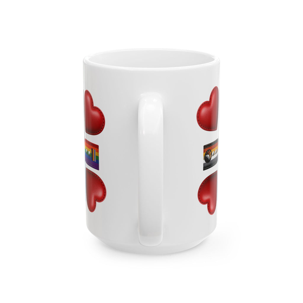 LGBTQ+ Pride Heart Cross Ceramic Mug (11oz/15oz)