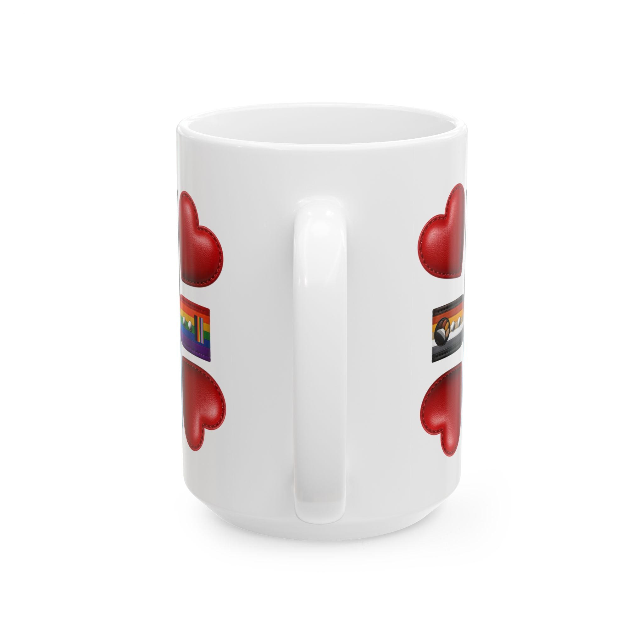 LGBTQ+ Pride Heart Cross Ceramic Mug (11oz/15oz)