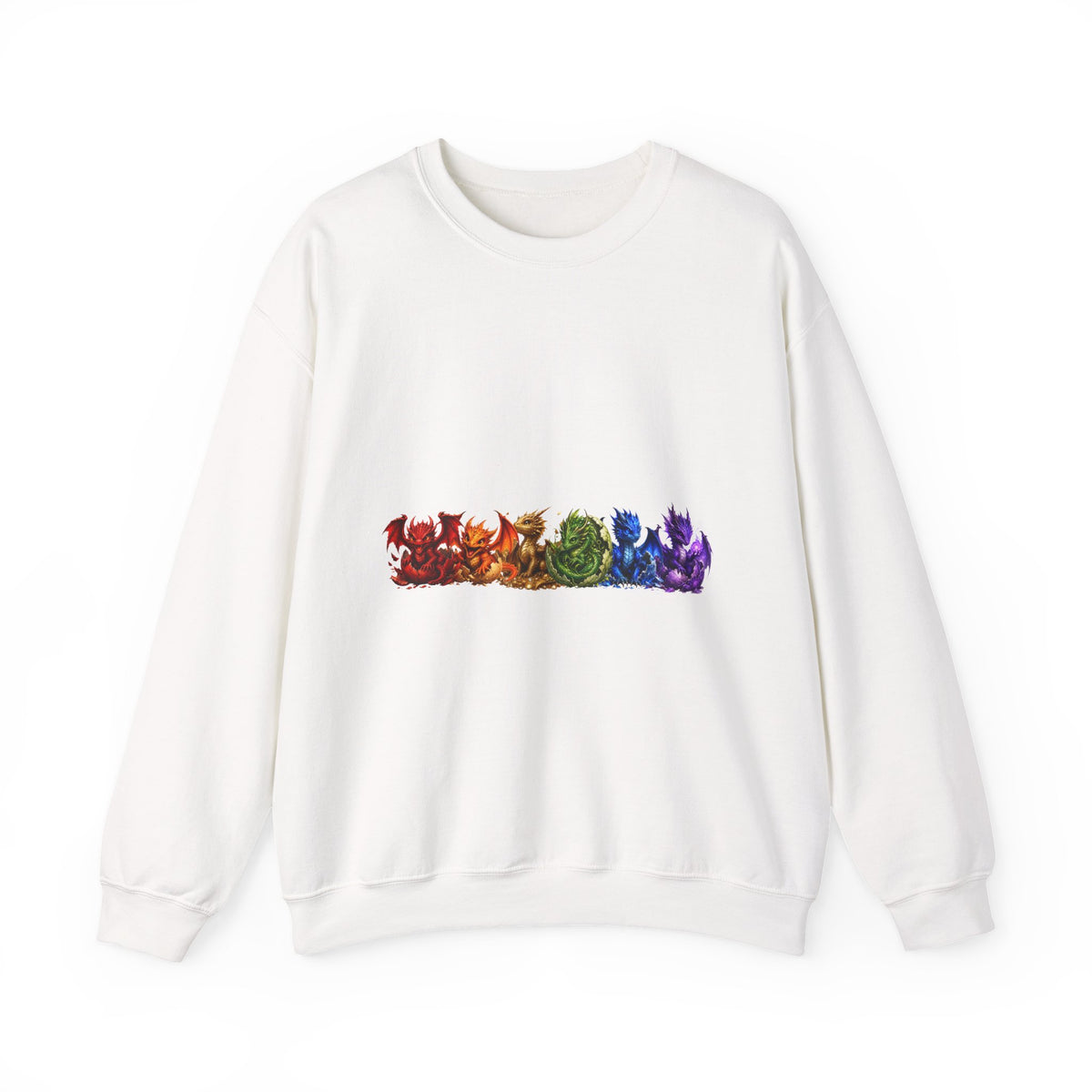 Rainbow Cat Crewneck Sweatshirt — Colorful Pride Cat Line Graphic