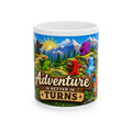 Adventure Is Better in Turns Ceramic Mug — Board Game Meeple Travel Design (11oz/15oz)