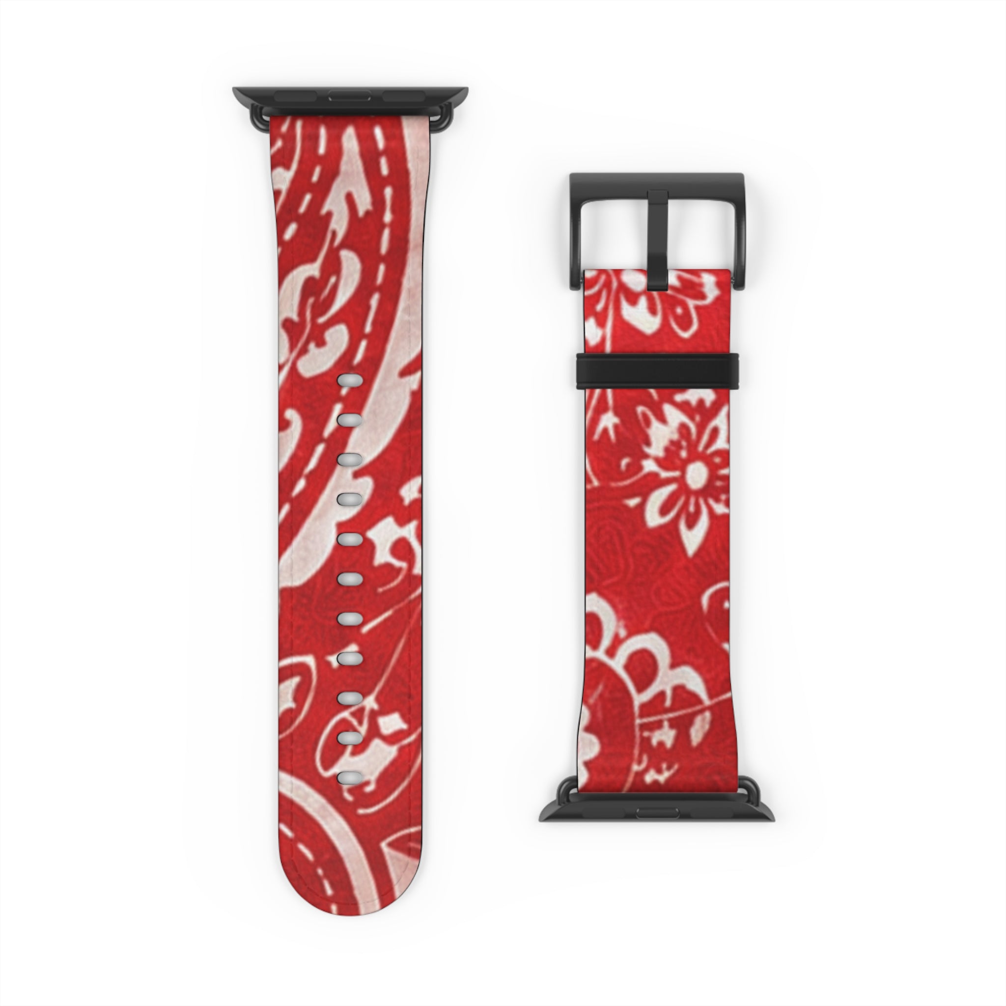 Red Bandana Pattern Watch Band — Hanky Code Style