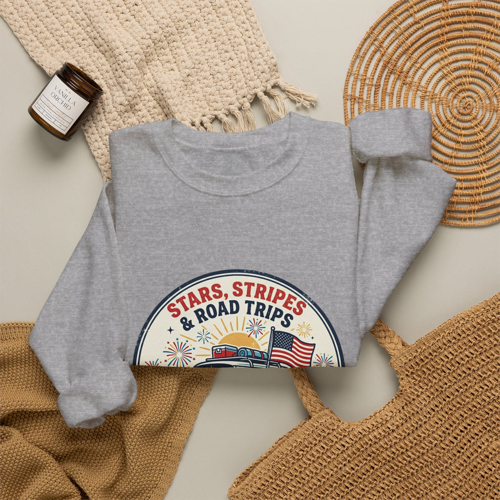 Stars & Stripes Road Trips Sweatshirt | vintage USA, red white blue