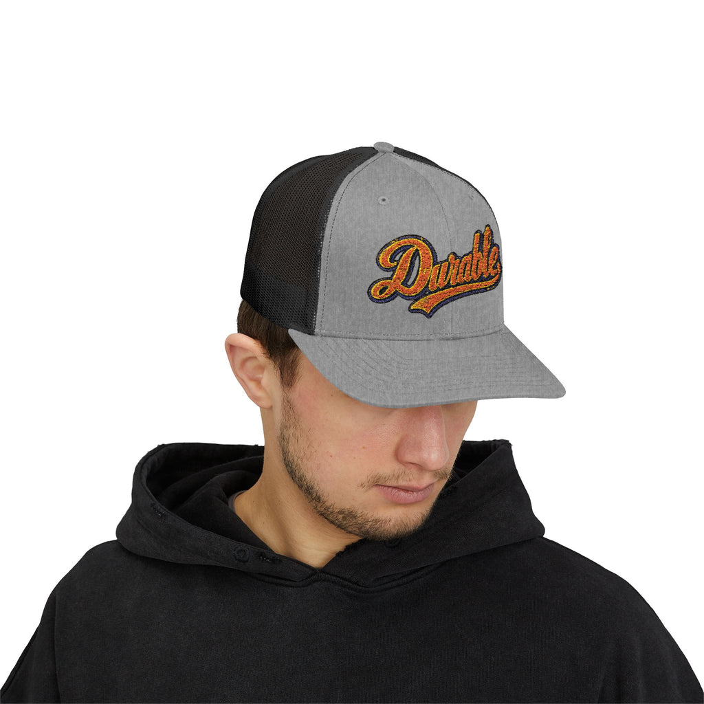 Durable Retro Script Snapback Trucker Cap